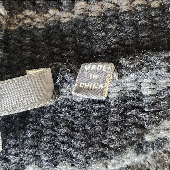 Vince Sophie women's gray striped wool yak alpaca hoodie blanket Cardigan Sz XS - Picture 6 of 9
